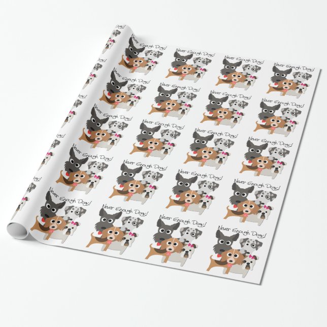 Never Enough Dogs Geschenkpapier (Ungerollt)