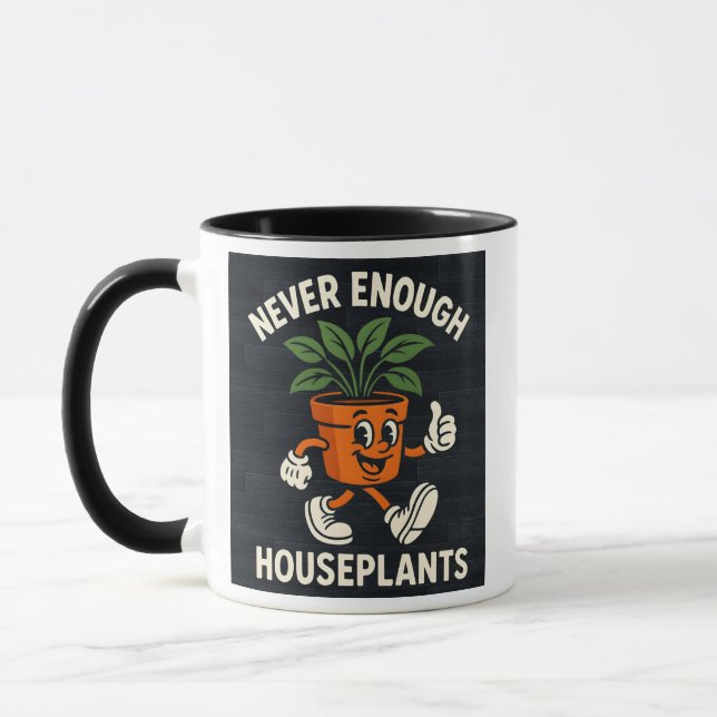 Never Enough Houseplants Walking Pot Cartoon Funny Tasse (Links)