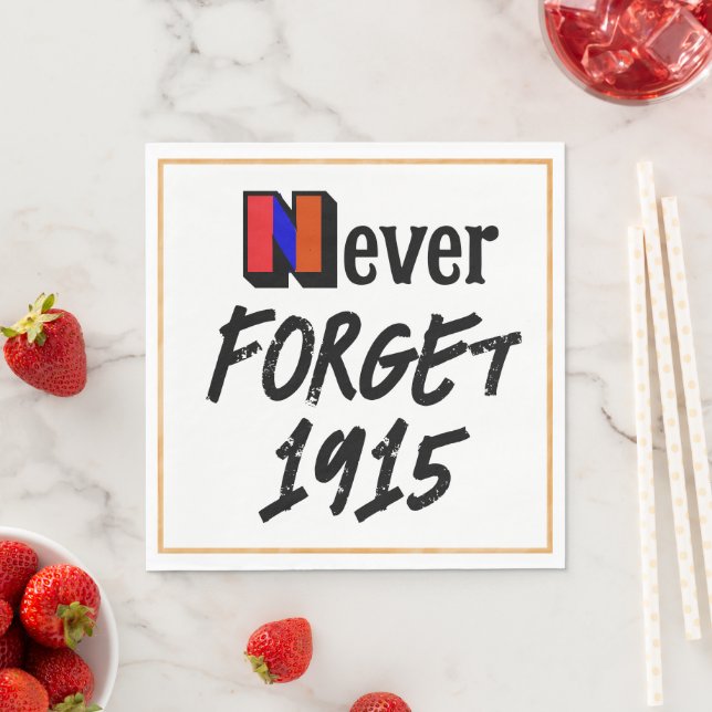 Never Forget 1915 Paper Napkin Serviette (Beispiel)