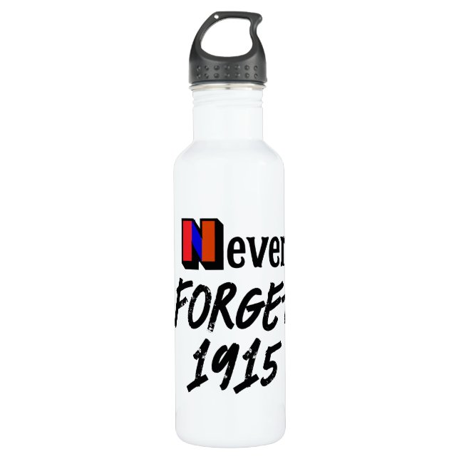 Never Forget 1915 Water Bottle Edelstahlflasche (Vorderseite)
