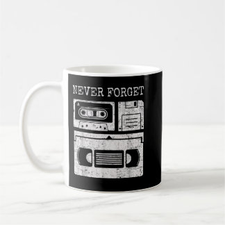 Never Forget The 80's Vintage Audio Cassette Video Kaffeetasse