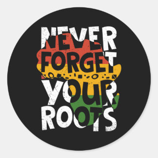 Never Forget Your Roots Afro American Black Histor Runder Aufkleber