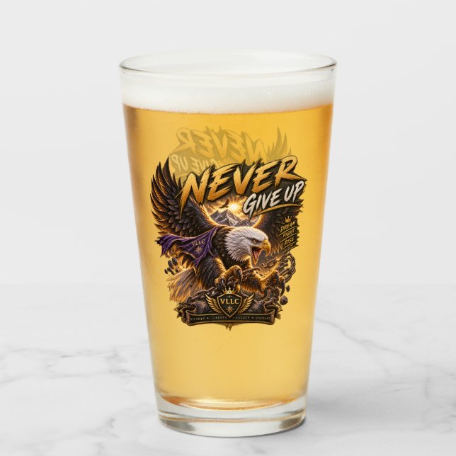 Never Give Up Eagle – Powerful Glas (Vorne (Gefüllt))