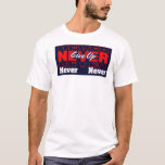 Never Give Up - Modern Layered Typography & Motiva T-Shirt<br><div class="desc">Fuel your hustle with this bold, multi-layered typographic design. Featuring a sophisticated interplay of navy blue, vibrant red, and crisp white, this piece reimagines the classic "Never Give Up" mantra through a modern lens. The design uses a mix of wireframe outlines, solid block lettering, and elegant script to create a...</div>