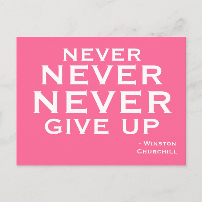 Never Give Up - Motivational Postcard Postkarte (Vorderseite)