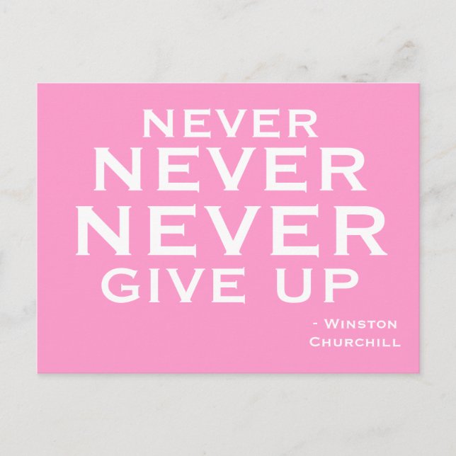 Never Give Up - Motivational Postcard Postkarte (Vorderseite)