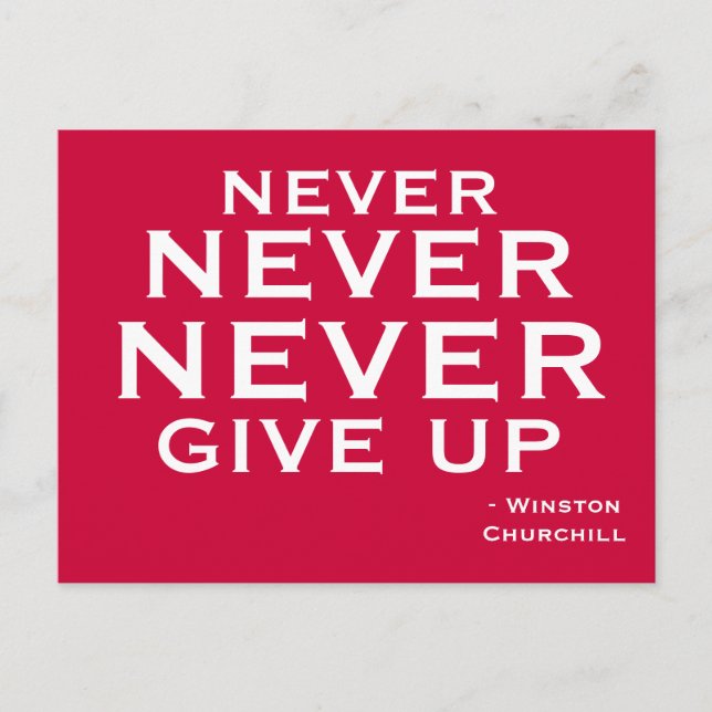 Never Give Up - Motivational Postcard Postkarte (Vorderseite)