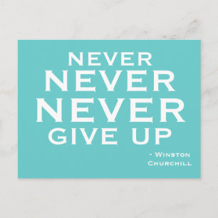 Never Give Up - Motivational Postcard Postkarte