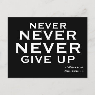 Never Give Up - Motivational Postcard Postkarte