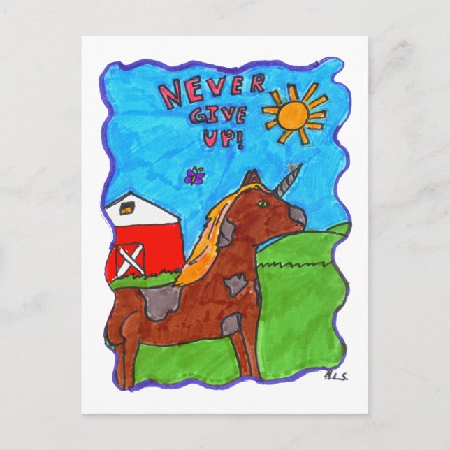 Never Give Up Postcard Postkarte (Vorderseite)