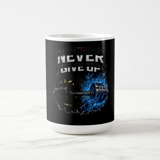 Never Give Up – Resilience Gym Motivation Kaffeetasse (Mittel)
