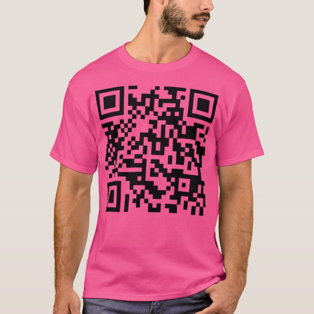Never Gonna Give You Up Qr Code T-Shirt (Vorderseite)