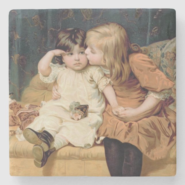 "Never Mind" (von Frederick Morgan) Steinuntersetzer (Vorderseite)