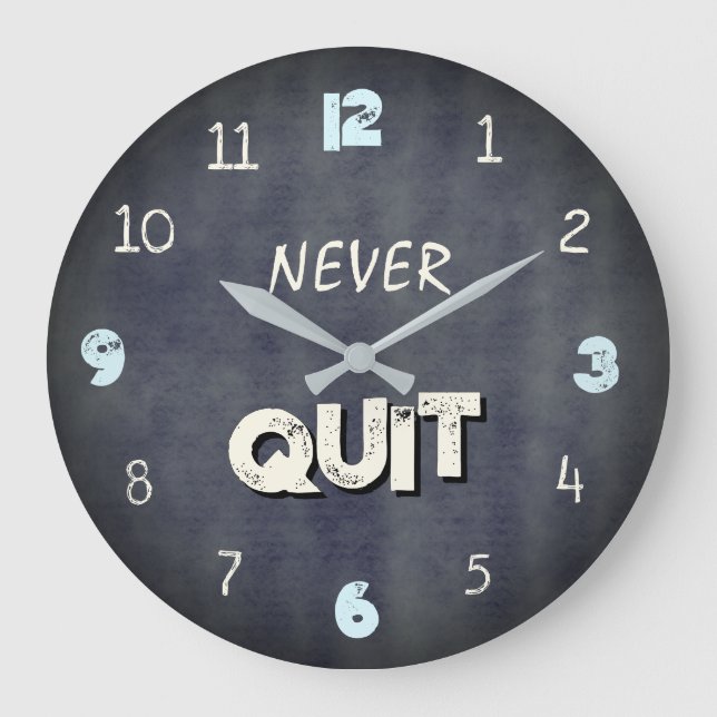 Never Quit Industrial Gym Große Wanduhr (Vorderseite)