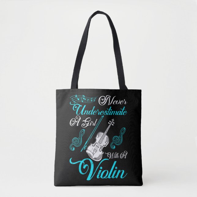 Never Underestimate a Girl with A Violin Gift Are  (Vorderseite)