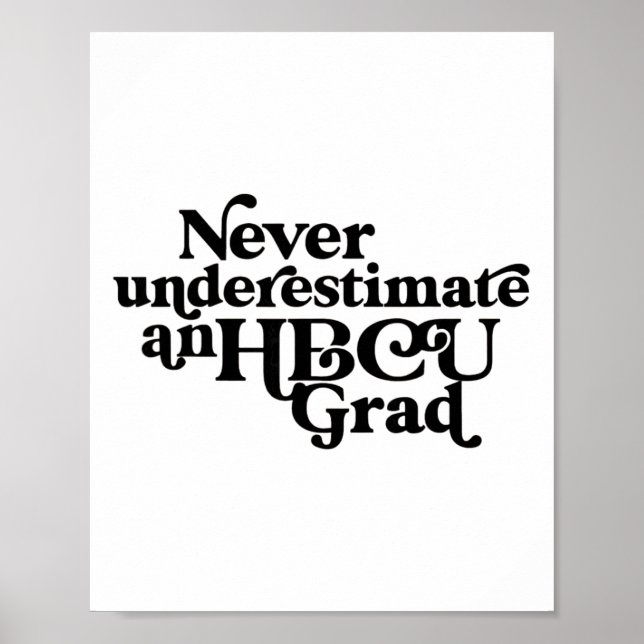 Never Underestimate An Hbcu Grad,historical Black  Poster (Vorne)