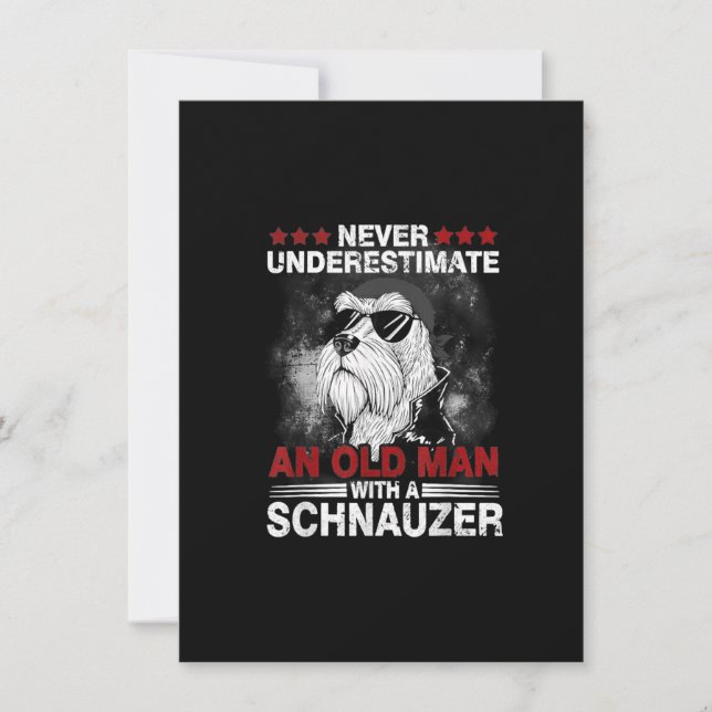 Never Underestimate An Old Man With A Schnauzer Dankeskarte (Vorderseite)