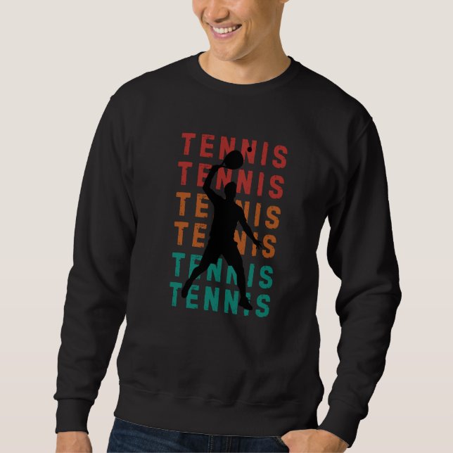 Never Underestimate an Old Man with a Tennis Retro Sweatshirt (Vorderseite)