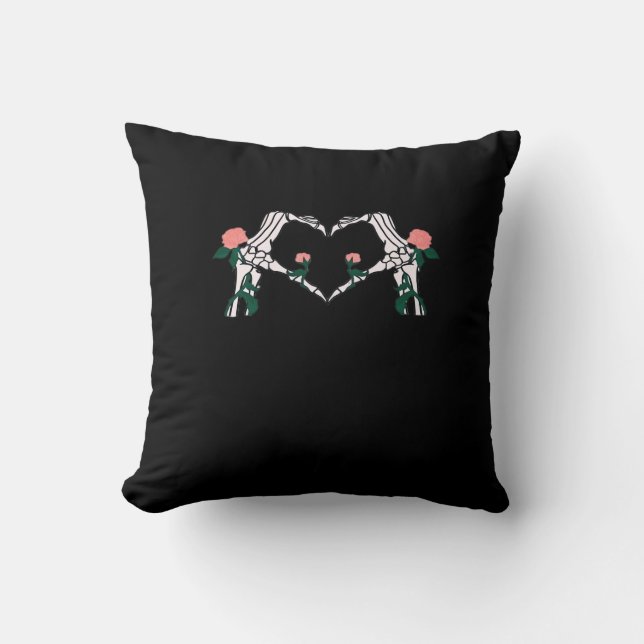 Never Wilts - Skeleton Hands-Rose Kissen (Vorderseite)