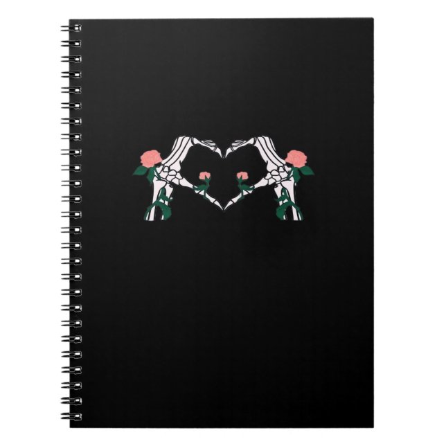 Never Wilts - Skeleton Hands-Rose Notizblock (Vorderseite)