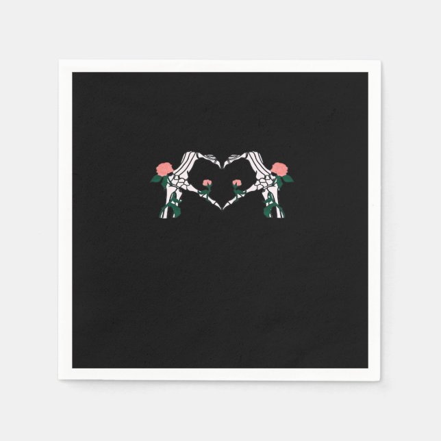 Never Wilts - Skeleton Hands-Rose Serviette (Vorderseite)