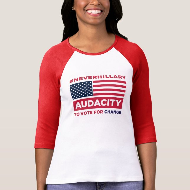 #NEVERHILLARY Baseball-T - Shirt (Vorderseite)