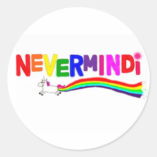 Nevermindi Rainbow Runder Aufkleber