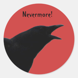 Nevermore Crow-Silhouette Runder Aufkleber