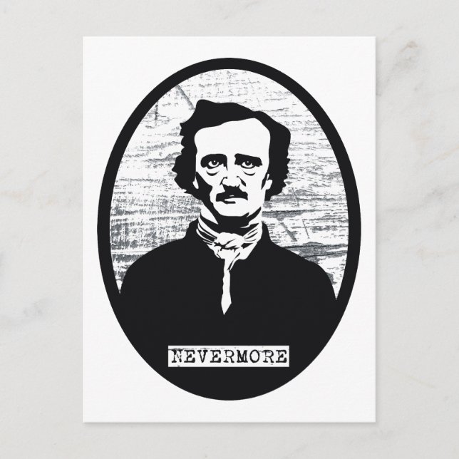 Nevermore Edgar Allan Poe Postkarte (Vorderseite)