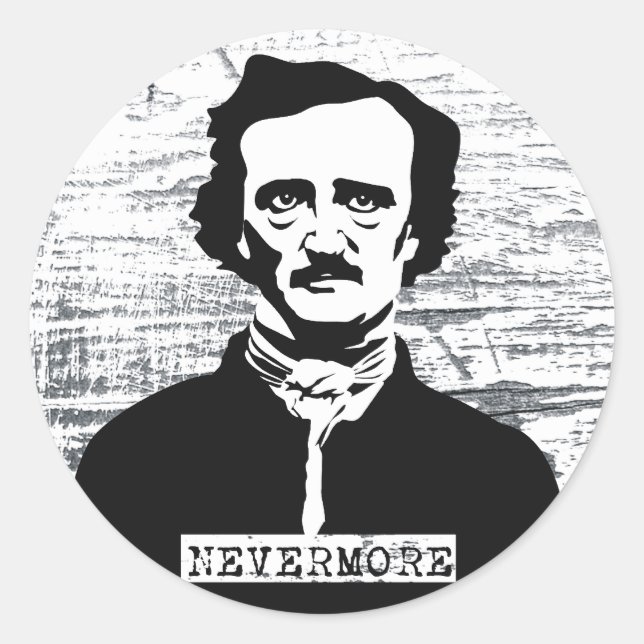 Nevermore Edgar Allan Poe Runder Aufkleber (Vorderseite)
