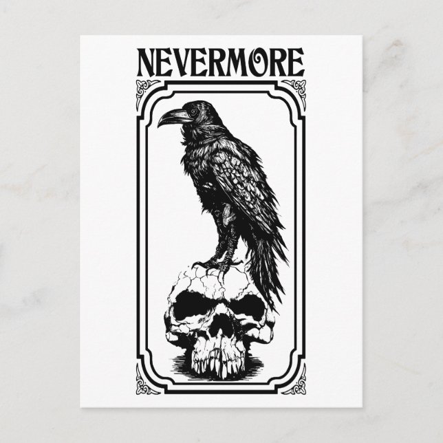 Nevermore | Edgar Allan Poe - The Raven Postkarte (Vorderseite)