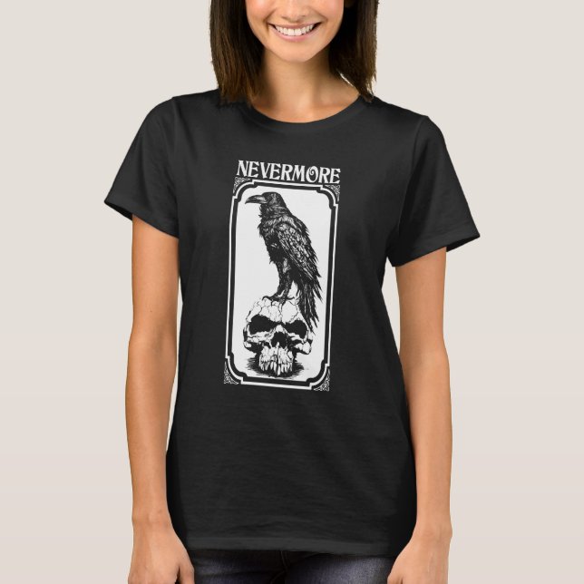 Nevermore | Edgar Allan Poe - The Raven T-Shirt (Vorderseite)