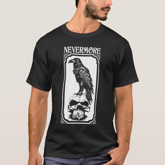 Nevermore | Edgar Allan Poe - The Raven T-Shirt (Vorderseite)