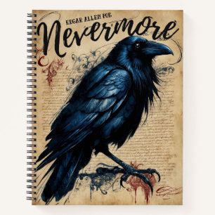 NEVERMORE Edgar Allen Poe Crow Notizbuch