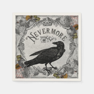 Nevermore Eerie Raven Halloween-Horror Serviette