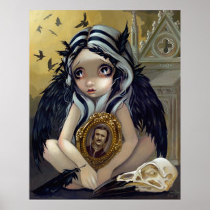 Nevermore gothic Poe Raven Fee Print Poster