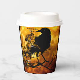Nevermore Halloween Black Crow Specter Vollmond Pappbecher