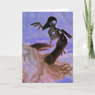 "Nevermore" Hände, Spooky Hair, Fake Bird Skelett Karte