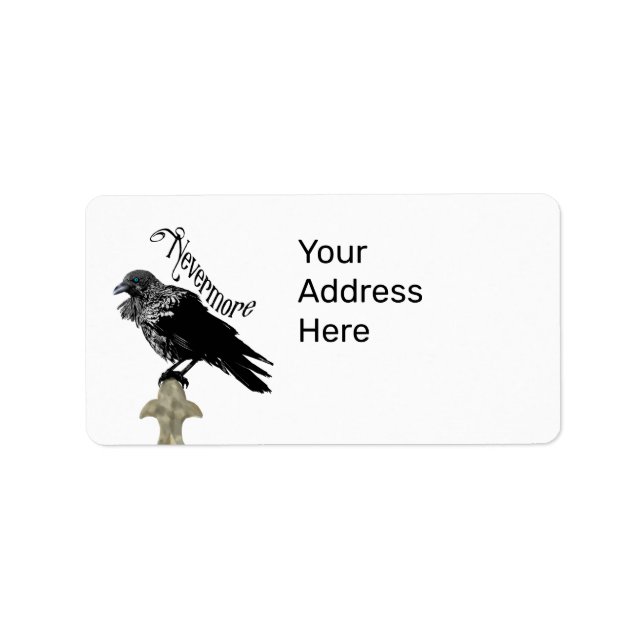 Nevermore Raven Adressaufkleber (Vorne)