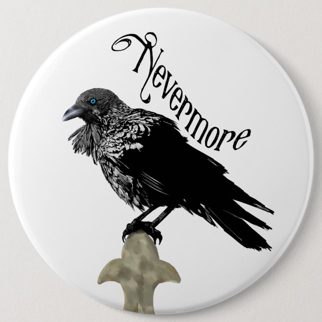 Nevermore Raven Button (Vorderseite)