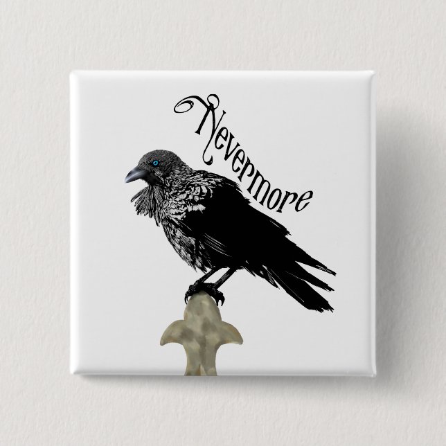 Nevermore Raven Button (Vorderseite)