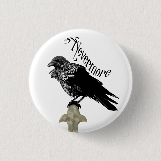 Nevermore Raven Button (Vorderseite)