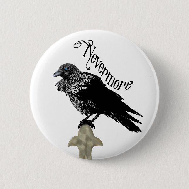 Nevermore Raven Button (Vorderseite)