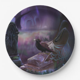 Nevermore, Raven Friedhof Creepy Halloween Pappteller