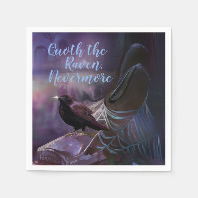 Nevermore, Raven Friedhof Napkins Halloween Serviette (Vorderseite)