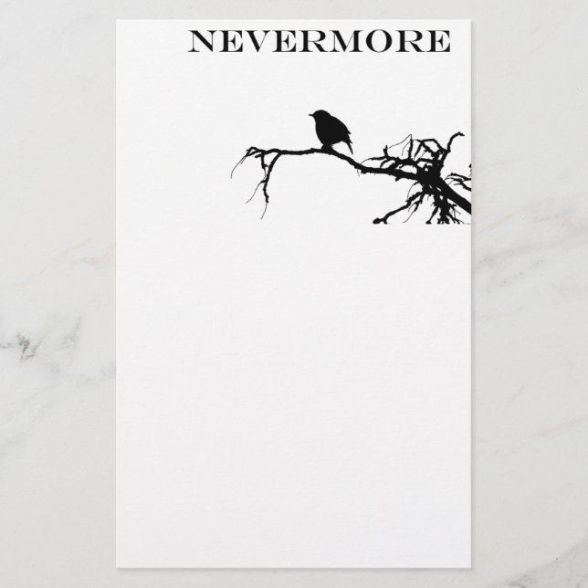 Nevermore Raven Gedicht Edgar Allan Pose Zitat Briefpapier (Vorderseite)