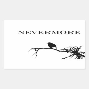 Nevermore Raven Gedicht Edgar Allan Pose Zitat Rechteckiger Aufkleber