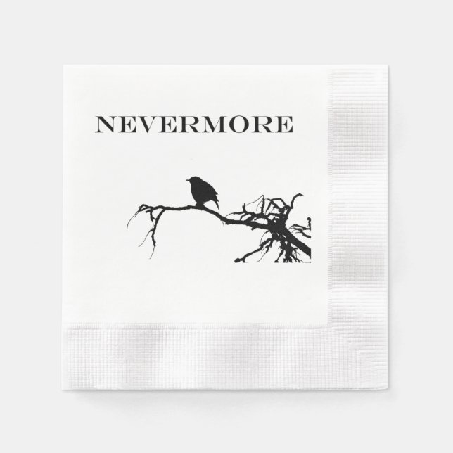 Nevermore Raven Gedicht Edgar Allan Pose Zitat Serviette (Vorderseite)