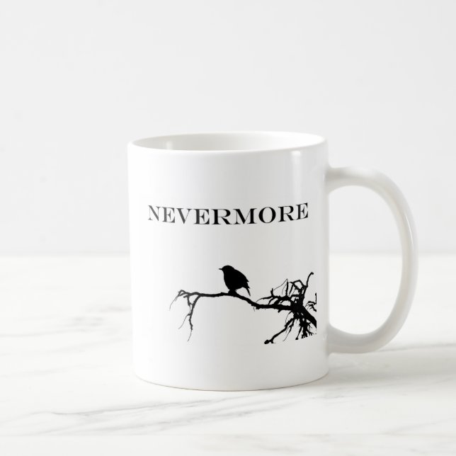 Nevermore Raven Gedicht Edgar Allan Pose Zitat Tasse (Rechts)