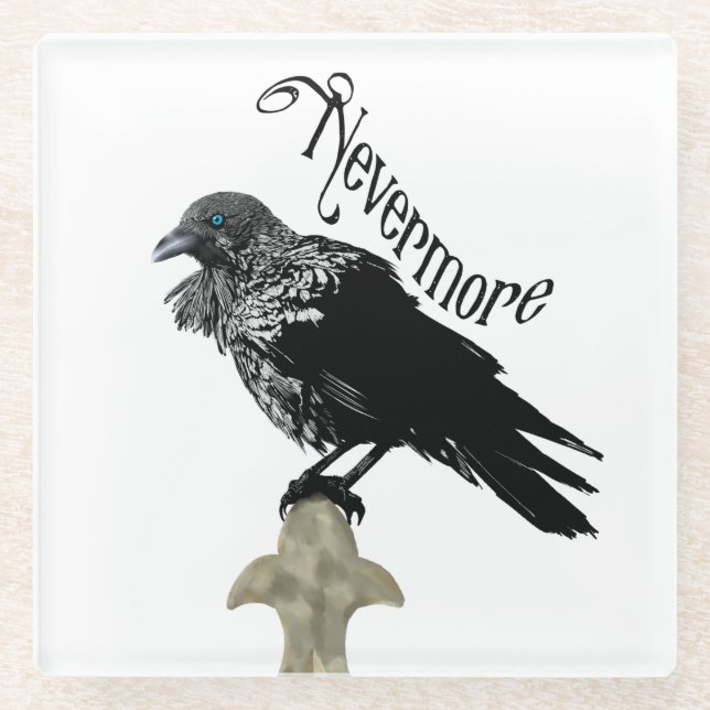 Nevermore Raven Glasuntersetzer (Vorderseite)